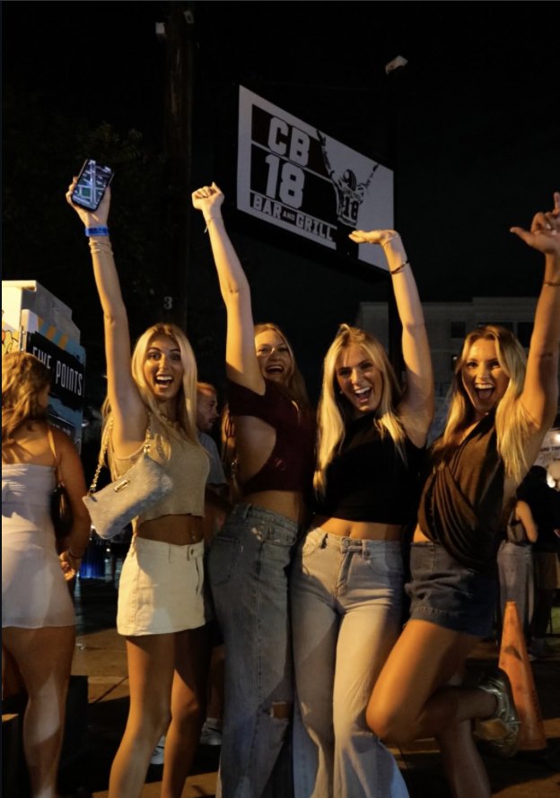 Crowd at The Walk on Shop Road during Parents Weekend in Columbia, SC, filmed by Bryant Media